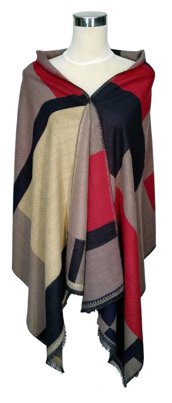 Scarf Shawl Viscos fleecy Beige Black Red Navy Braun